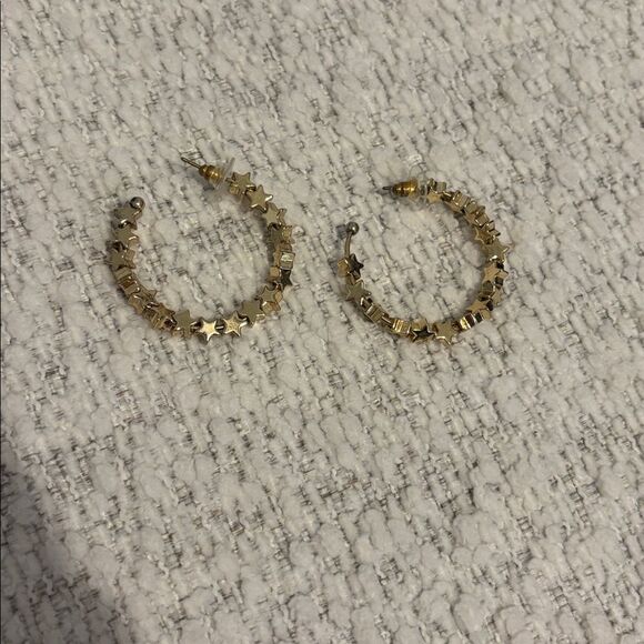 Jewelry - gold star hoop earrings